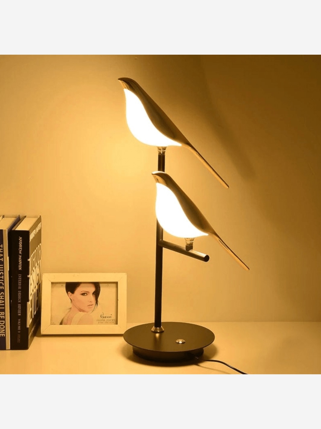 Lampe de Chevet Noire⎜Oiseau Perché