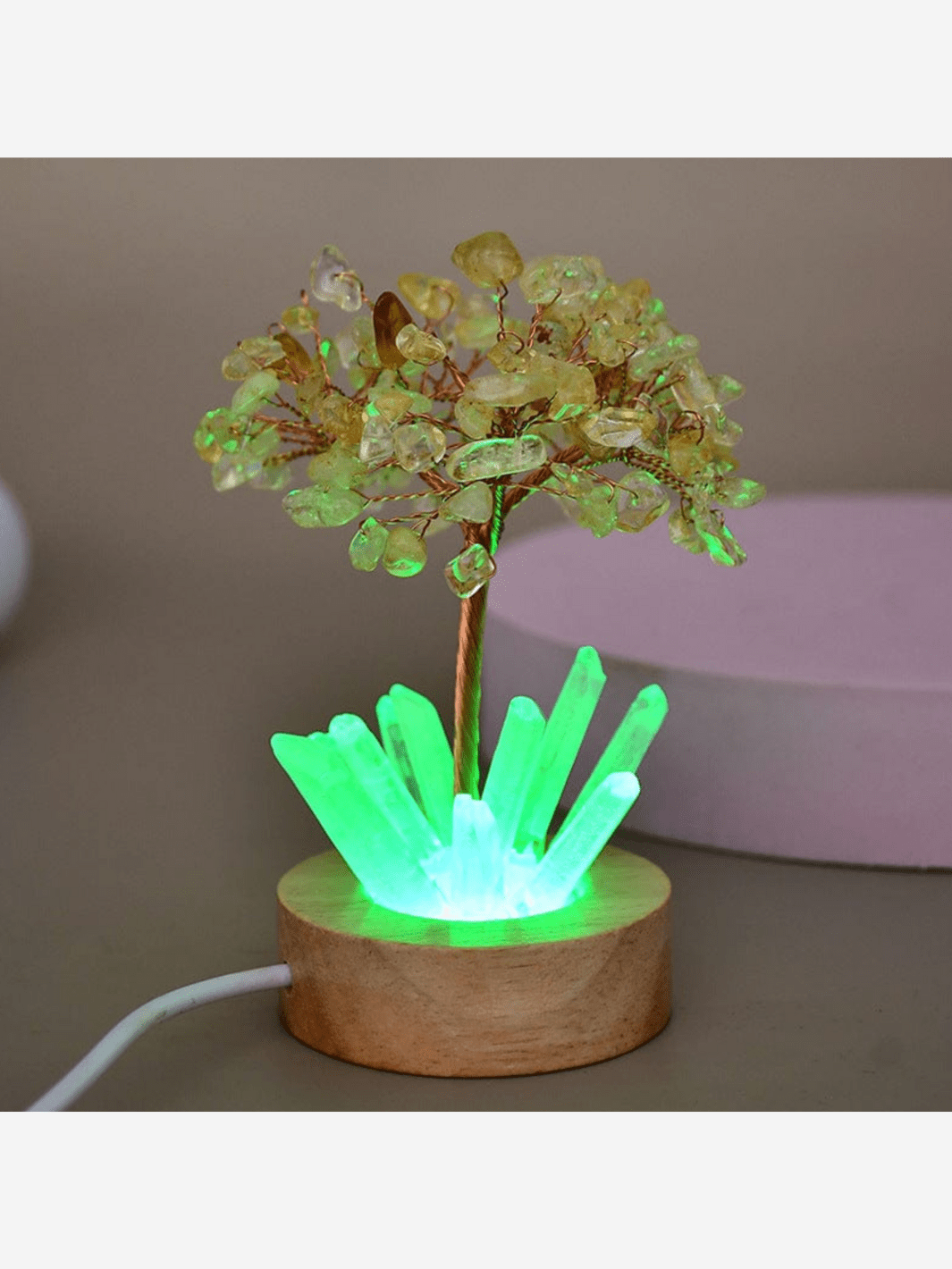 Lampe de Chevet USB⎜Arbre Enchantée en Cristal