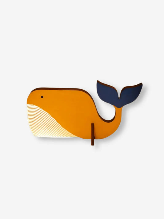 lampe de chevet animaux en bois veilleuse enfant douce sans fil baleine 