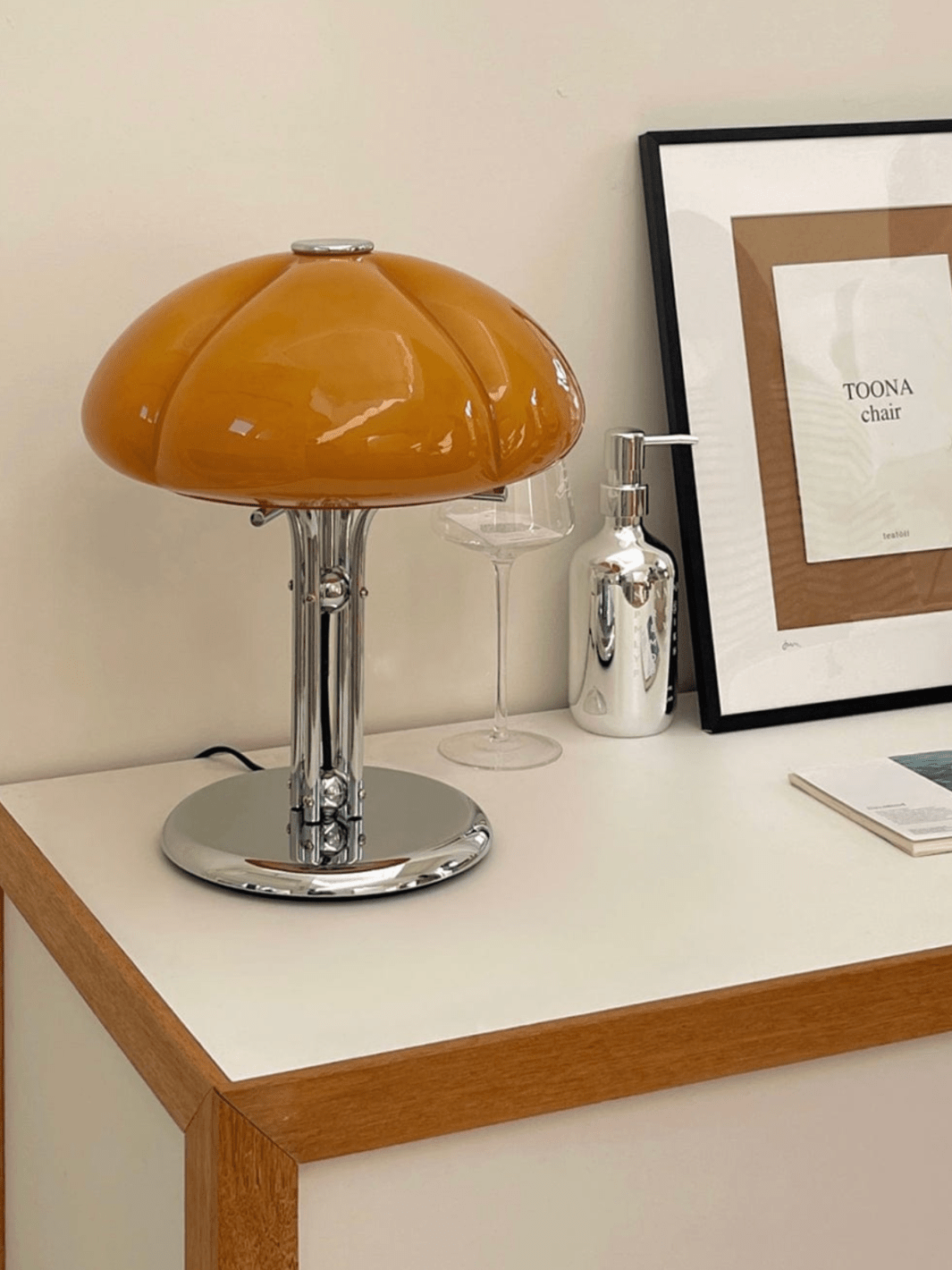 Lampe de Chevet Champignon⎜Lueur Métallique