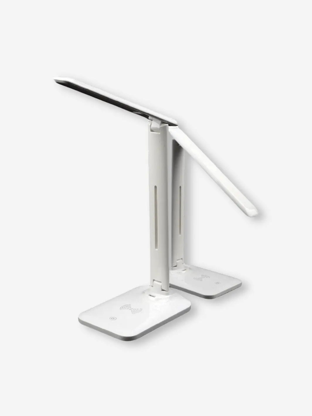 Lampe de chevet chargeur induction de couleur blanche qui s'incline pour orienter la lumière