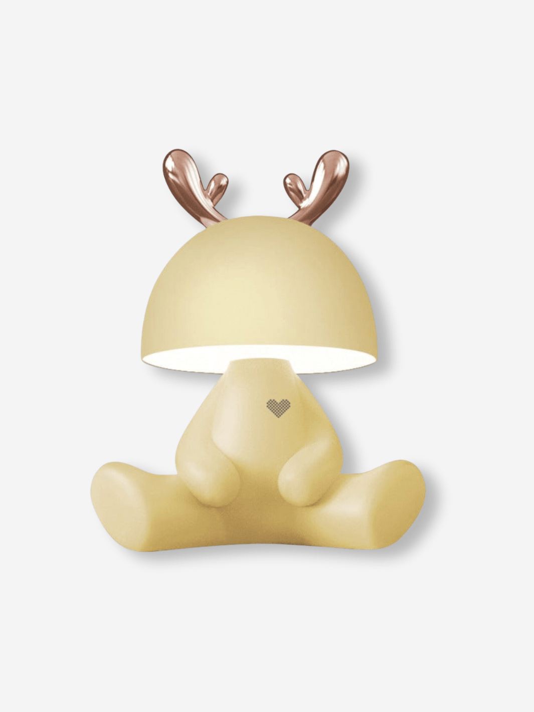 Lampe de Chevet Connectée - Animaux Mignons Jaune Pastel / Modèle Renne