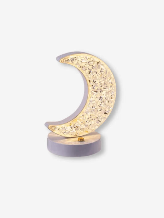 lampe de chevet lune de cristal blanc 