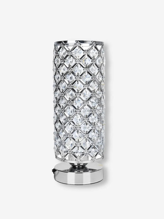 lampe de chevet cristal en argent 