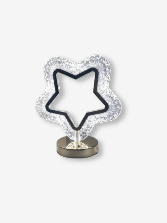 lampe de chevet cristal en forme d etoile argentee 