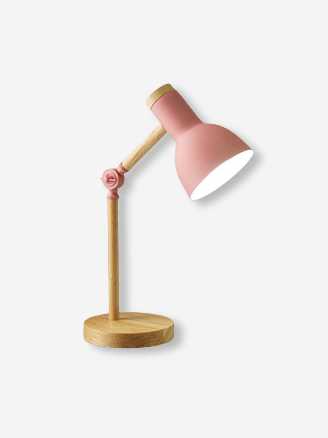 Lampe de Chevet en Bois - Éclat Coloré Rose