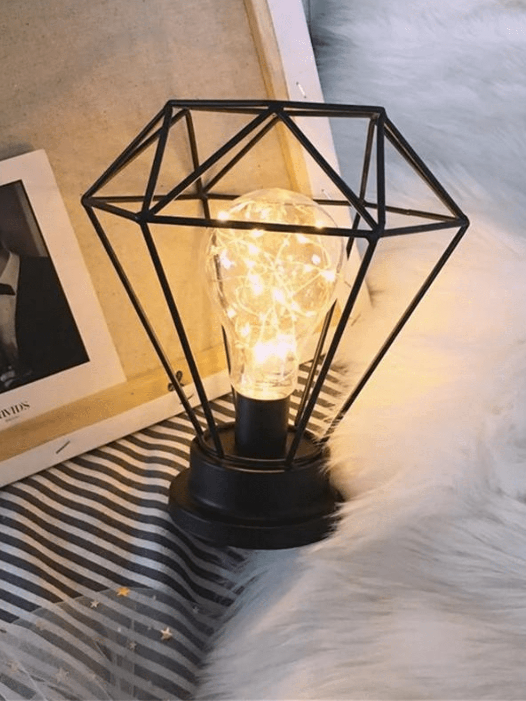 Lampe de Chevet Industrielle - Diamant Noir