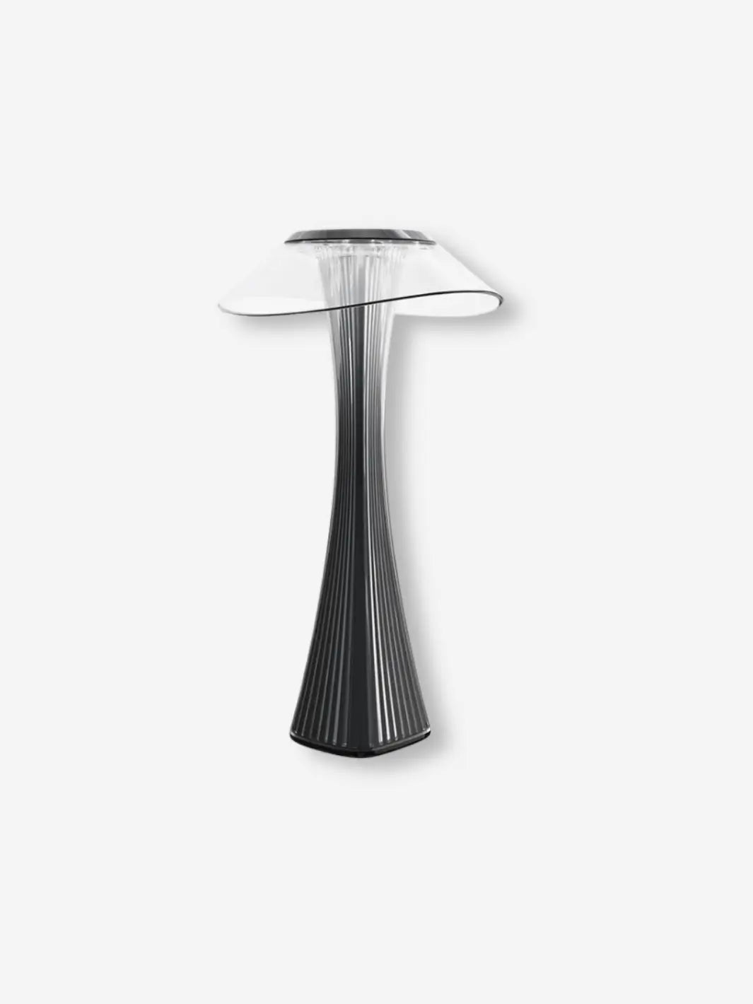 lampe de chevet sans fil moderne style champignon noire avec petit abat jour en verre