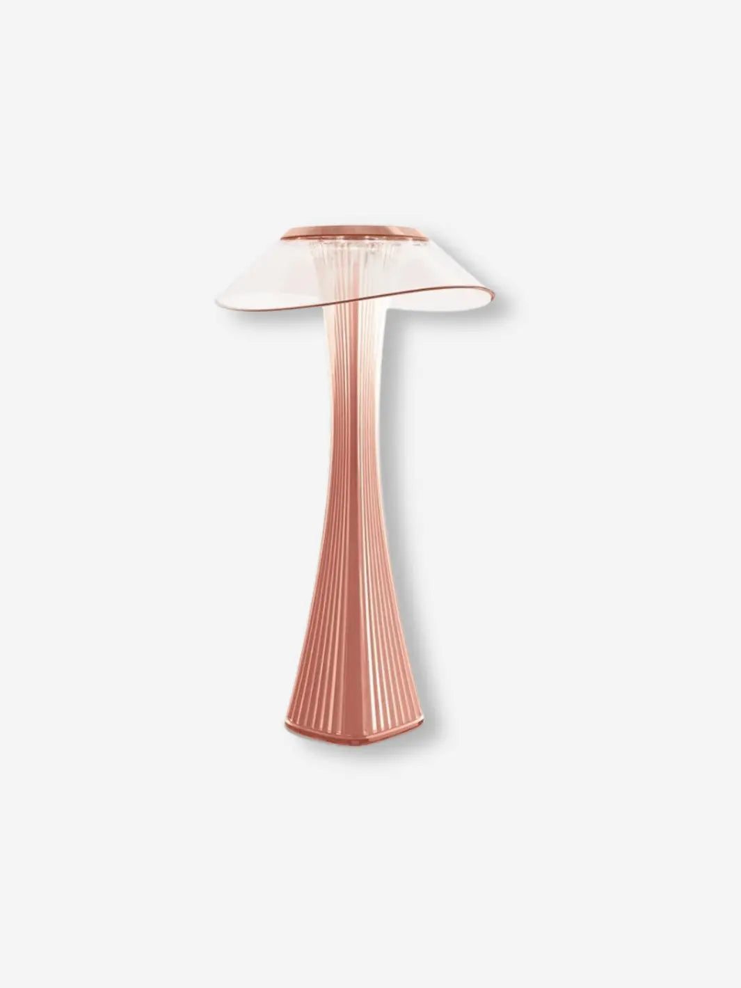 lampe de chevet sans fil moderne style champignon rose avec petit abat jour en verre