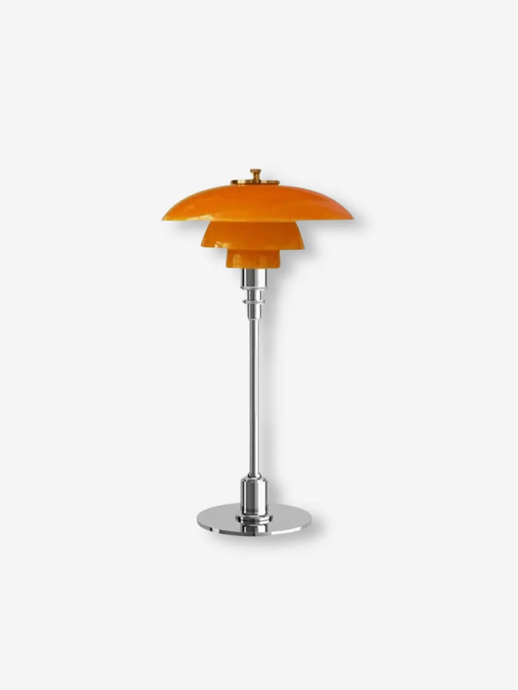 lampe de chevet metal champignon orange argent design moderne