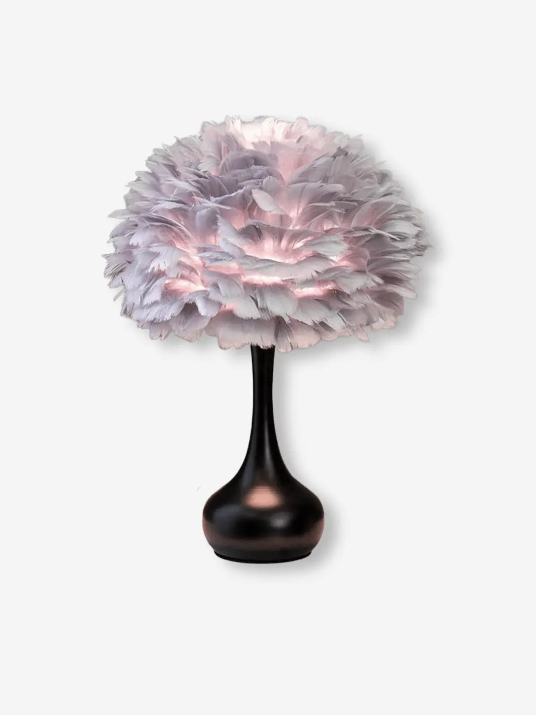 lampe de chevet plume grise et noire design moderne cozy et cocooning