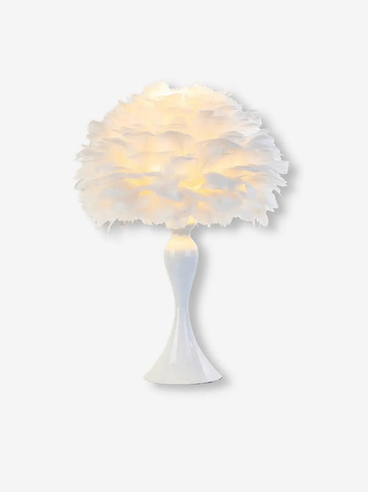 lampe de chevet plume blanche design moderne cozy et cocooning