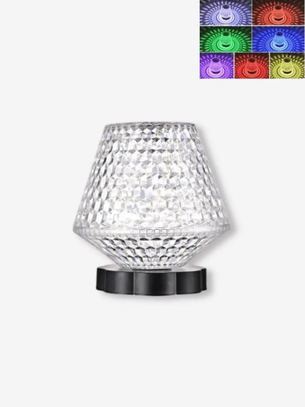 lampe de chevet usb transparente qui change de couleur selon nos envies avec 16 couleurs disponibles