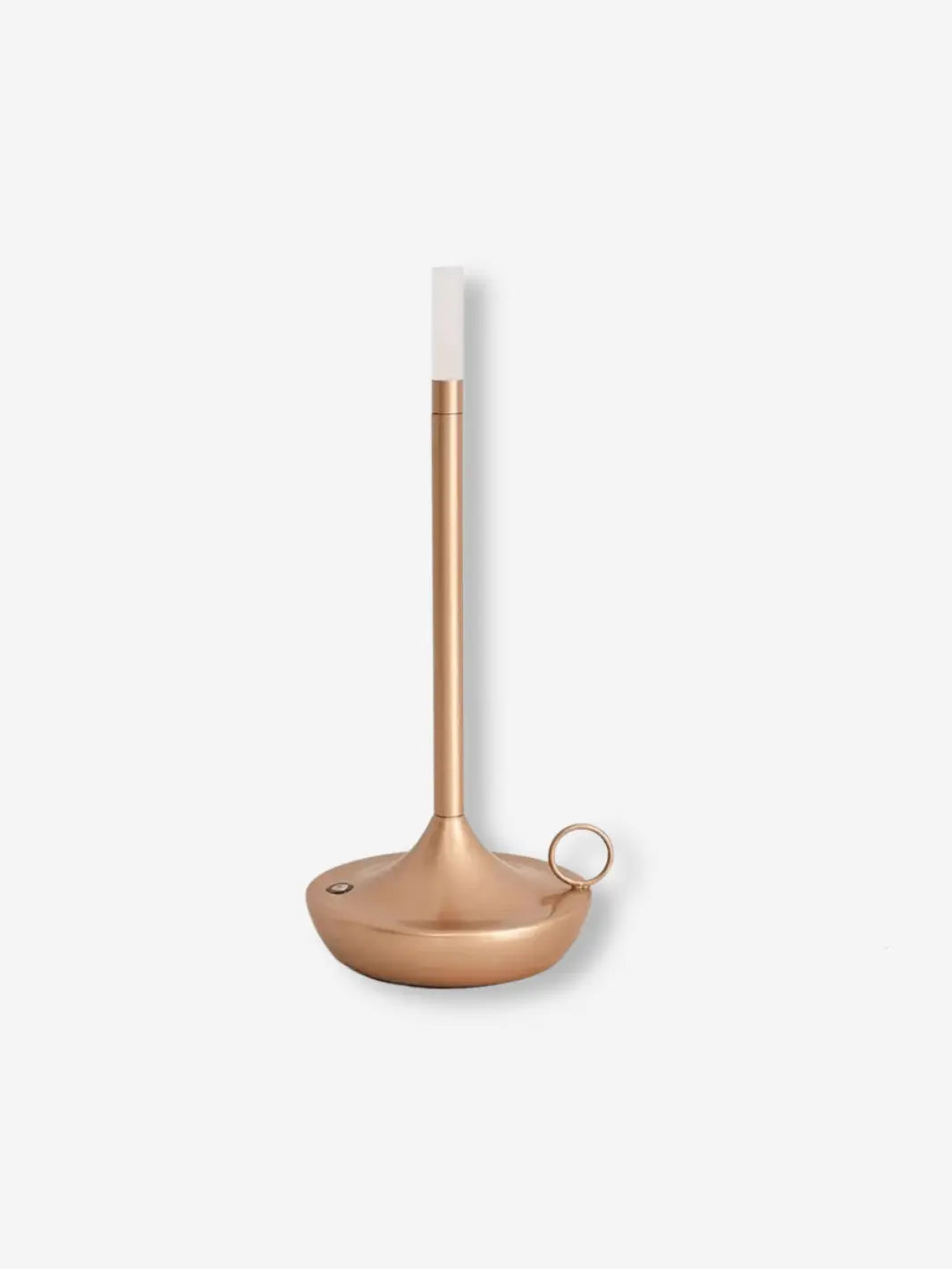 lampe de chevet sans fil portable usb pratique representant un bougeoir moderne rose gold